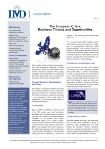 The European Crisis: Business Threats and Opportunities