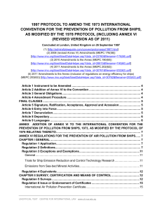 1997 protocol to amend the 1973 international convention for the