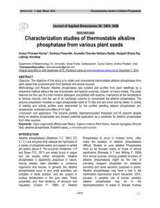 Characterization studies of thermostable alkaline phosphatase from