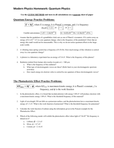 Modern Physics Homework: Quantum Physics