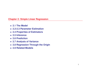 Chapter 2: Simple Linear Regression • 2.1 The Model • 2.2