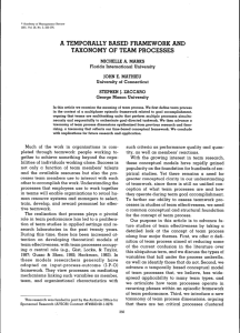 a temporally based framework and taxonomy of team processes