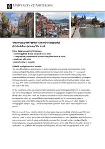 Urban Geography (track in Human Geography) detailed description
