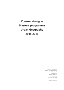 Course catalogue Master's programme Urban Geography 2015-2016