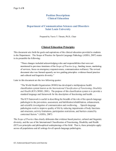 Position Descriptions Clinical Education Department of