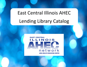 the lending library catalog - Illinois Area Health Education Center
