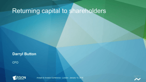 Aegon Strategy Update: Returning Cash to Shareholders