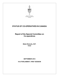 Status of Co-operatives in Canada