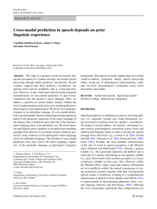 Cross-modal prediction in speech depends on