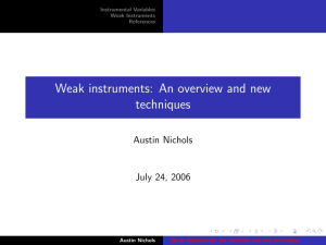 Weak instruments: An overview and new techniques