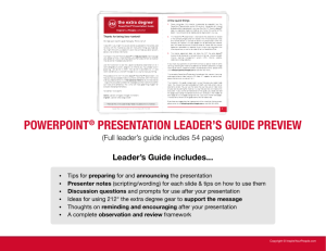 POWERPOINT® PRESENTATION LEADER'S GUIDE PREVIEW
