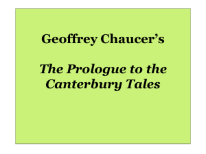 The Prologue to the Canterbury Tales - STaRT
