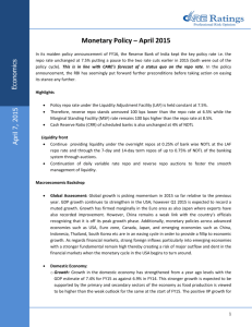 Monetary Policy – April 2015