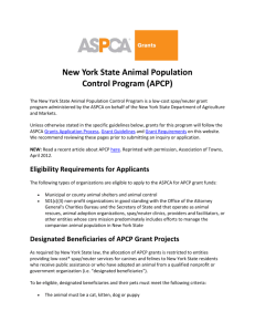 New York State Animal Population Control Program (APCP)