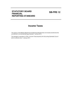 SB-FRS 12 Income Taxes - Accounting Standards for Statutory Boards