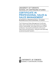 certificate in professional sales & sales management