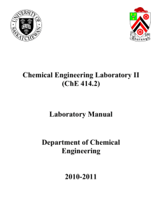 Laboratory Manual Department of Chemical Engineering 2010-2011