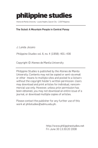 The Sulod - Philippine Studies