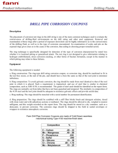 drill pipe corrosion coupons
