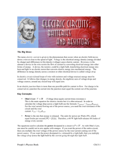 Electric Circuits: Batteries and Resistors