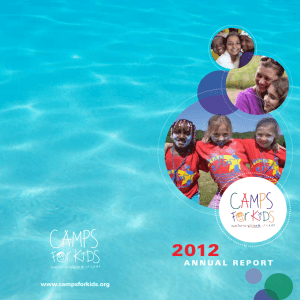 Camps For Kids 2012 Annual Report