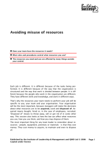 Avoiding misuse of resources