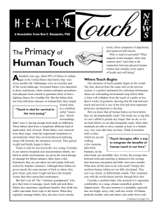 The Primacy of Human Touch
