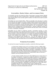 Externalities, Market Failure, and Government Policy Production