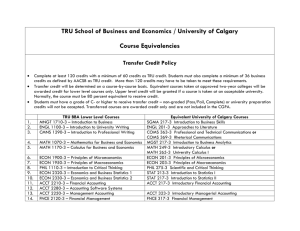 TRU School of Business and Economics / University of Calgary