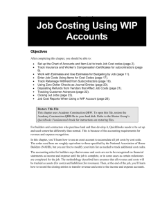Job Costing Using WIP Accounts