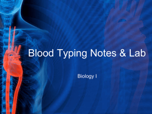 Blood Typing Notes & Lab