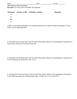 Blood Type Worksheet