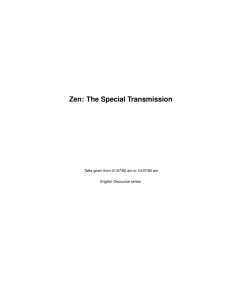 Zen: The Special Transmission
