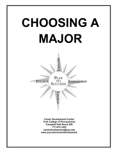 choosing a major - York College of Pennsylvania
