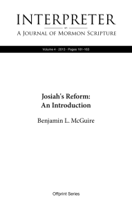 Josiah's Reform: An Introduction