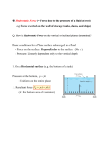 Hydrostatic Force (= Force due to the pressure of a fluid at rest) e.g