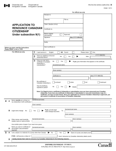 CIT 0302 E : Application to Renounce Canadian Citizenship