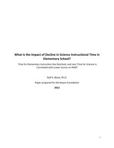 What Is the Impact of Decline in Science Instructional Time in