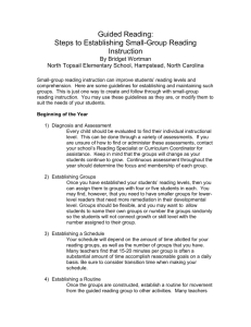 Guided Reading: Steps to Establishing Small