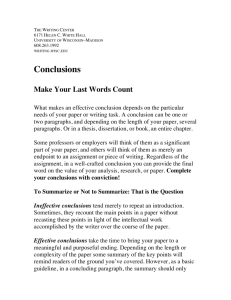Conclusions - Writing Center - University of Wisconsin–Madison
