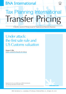 Under attack: the first sale rule and US Customs valuation