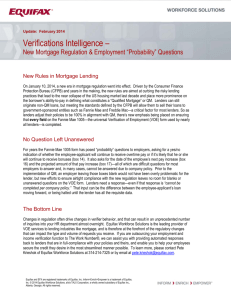 Verifications Intelligence - New Mortgage Regulation