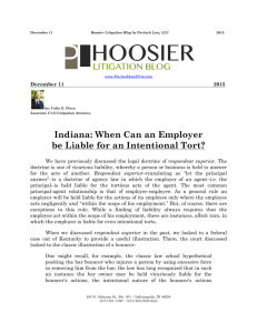 Indiana: When Can an Employer be Liable for an Intentional Tort?