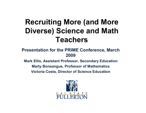 Recruiting More (and More Diverse) Science and Math Teachers
