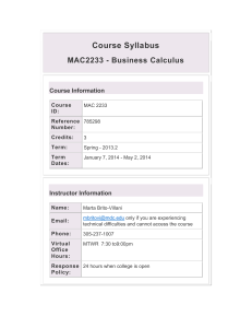 Course Syllabus - MDC Faculty Home Pages