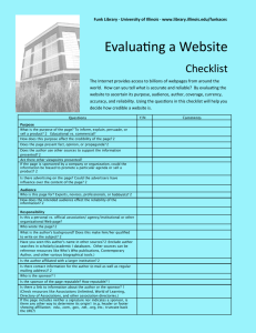 Evaluating a Website - University of Illinois - Urbana