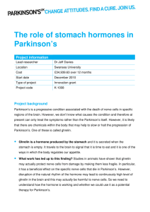 The role of stomach hormones in Parkinson's