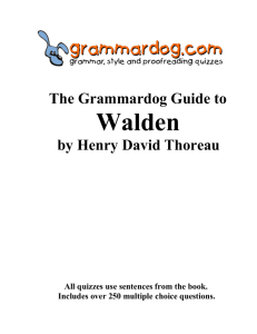 WALDEN by Henry David Thoreau – Grammar and Style