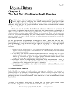 Chapter 5 The Red Shirt Election in South Carolina