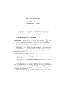 Rational Functions - Department of Mathematics at Kennesaw State